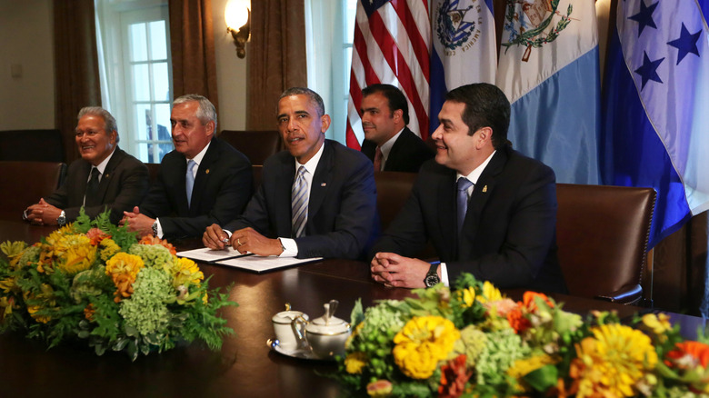 Former President Hernandez with leaders