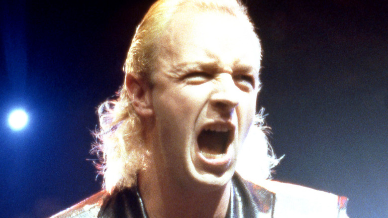 Rob Halford Judas Priest yelling on stage