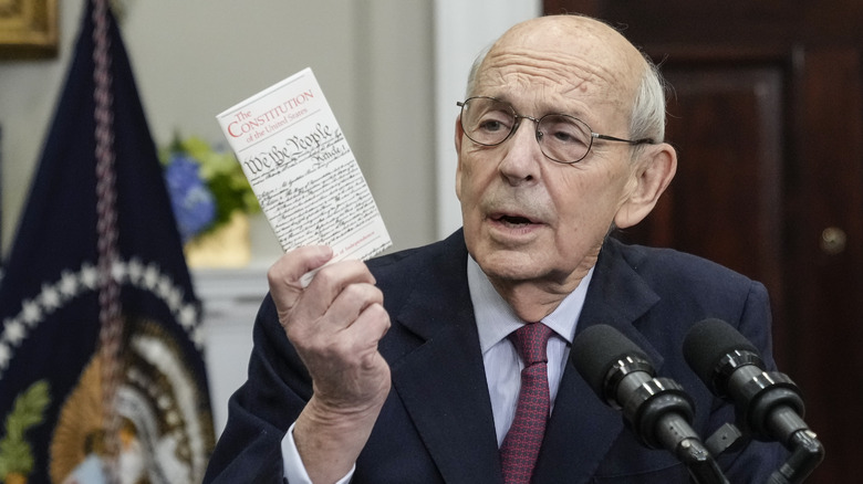 Justice Breyer holding the constitution