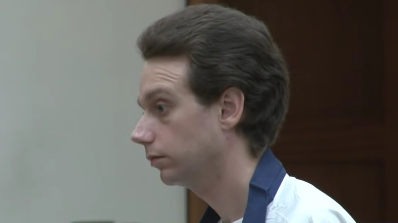 Stephen McDaniel looking spaced out in court