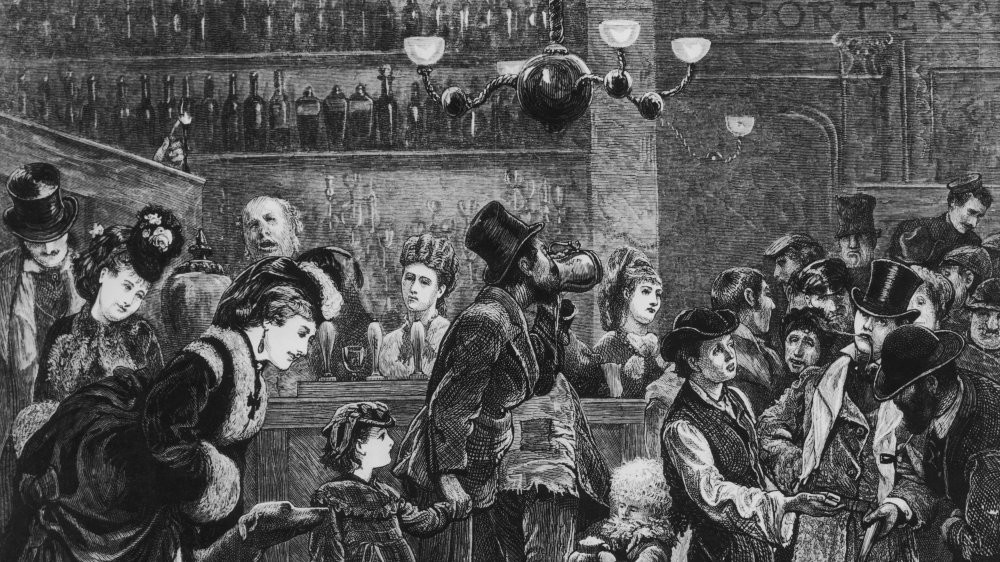 Victorian England pub illustration