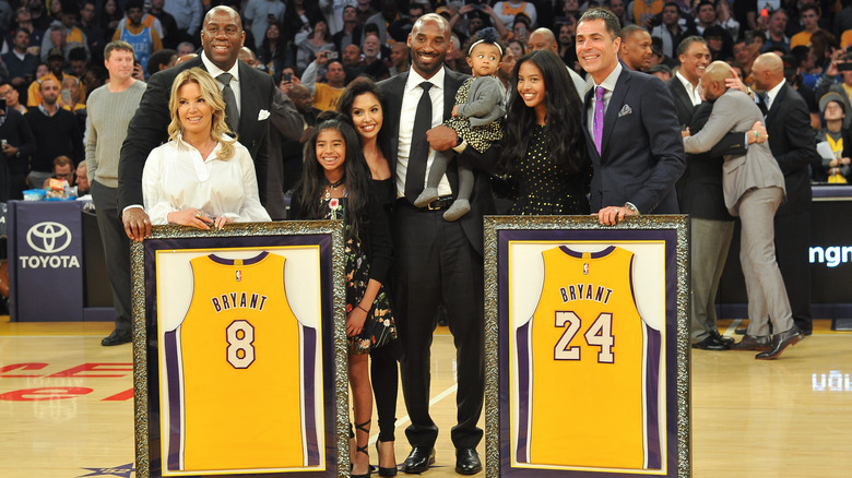 Kobe Bryant at jersey retirement ceremony