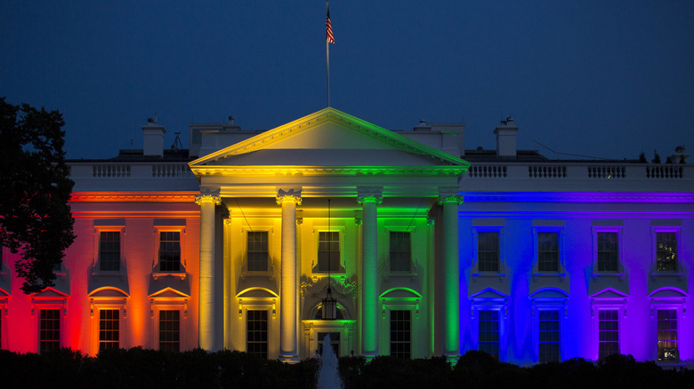 White House lit up in Pride colors