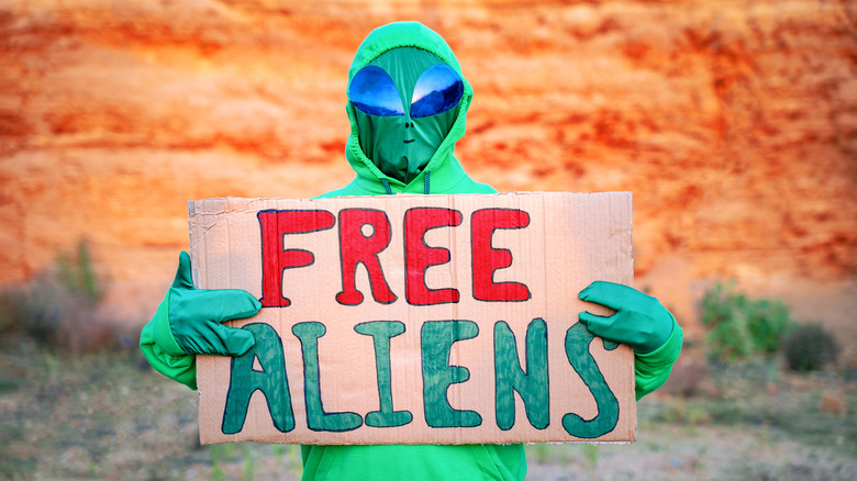 Person dressed as an alien