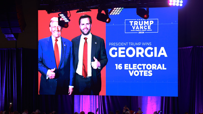 Screen projects that the Trump/Vance ticket won Georgia