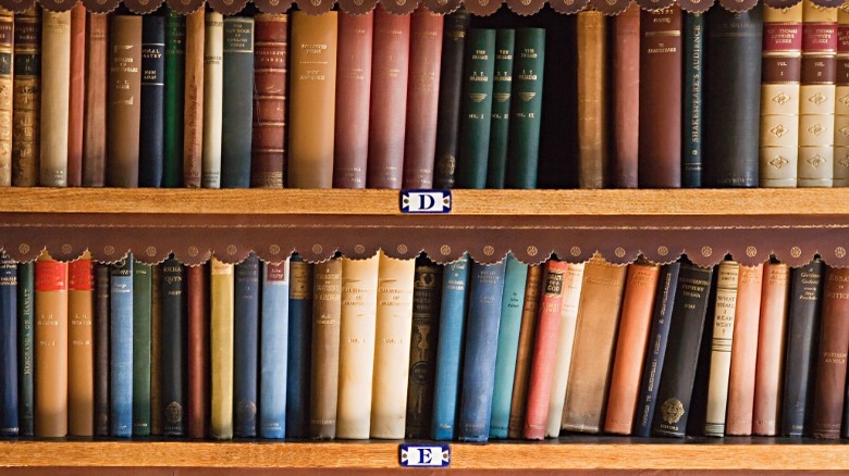 books on shelf in a library