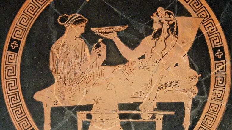 Hades and Persephone vase painting