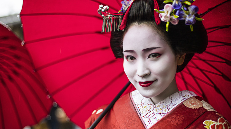 geisha red umbrella