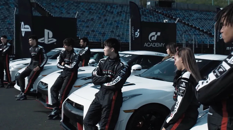 The GT Academy drivers line up to race