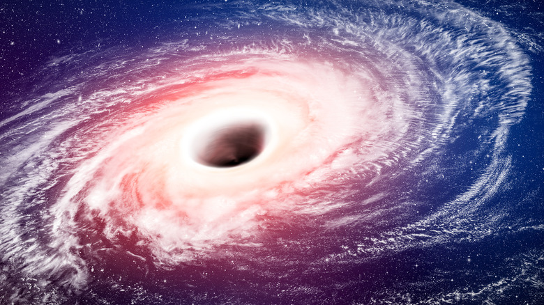 a black hole whirling in space