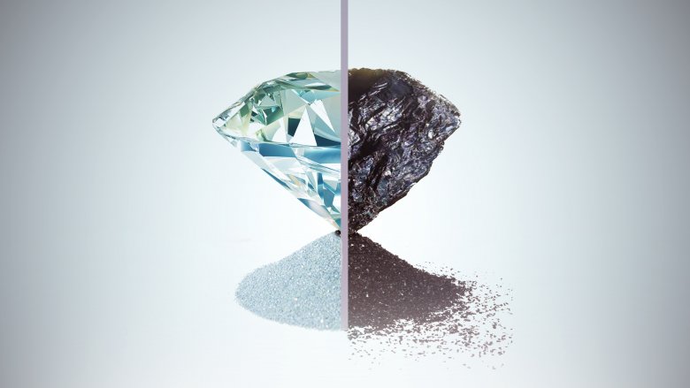 a diamond turning into coal