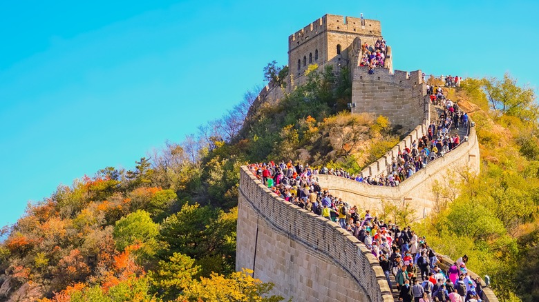 tourists at the great wall