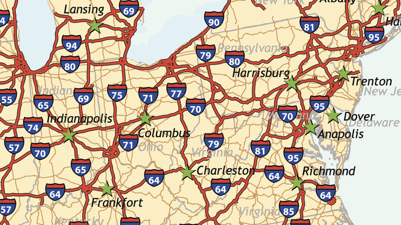 map of the interstate system in the northeast