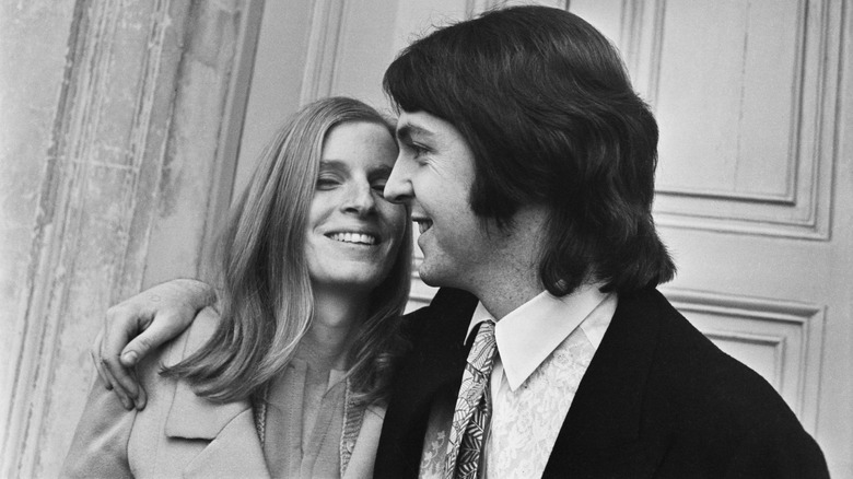 Linda and Paul McCartney smiling together