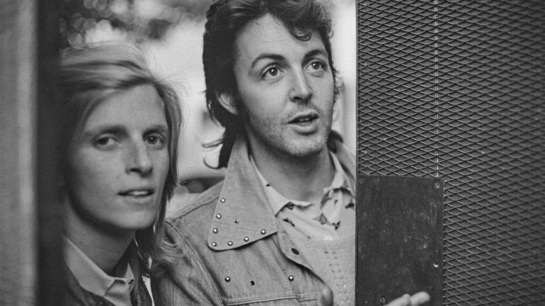 Linda Paul McCartney walking through door