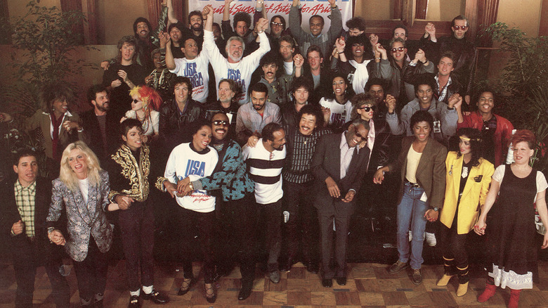 The artists behind "We Are The World" pose for the album picture