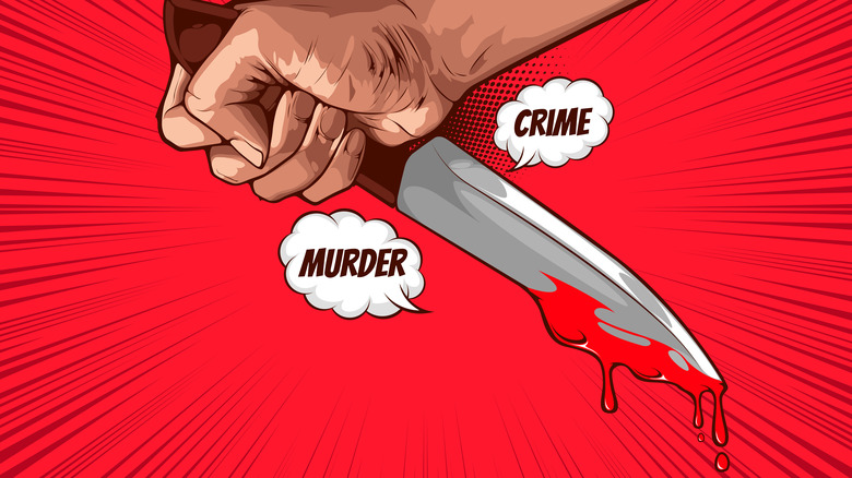 Comic illustration of a knife in hand