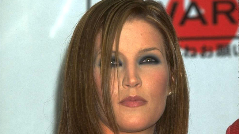 Lisa Marie Presley looks up