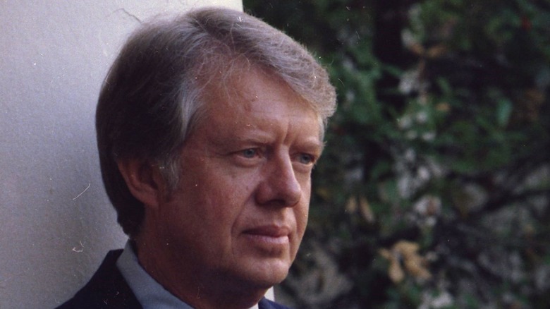 jimmy carter staring pensively