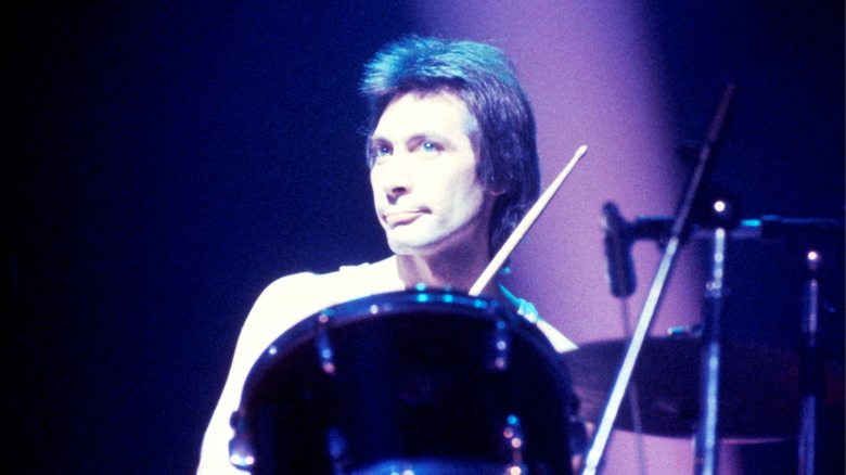 Charlie Watts playing drums