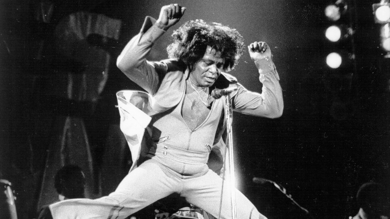 James Brown doing jumping splits