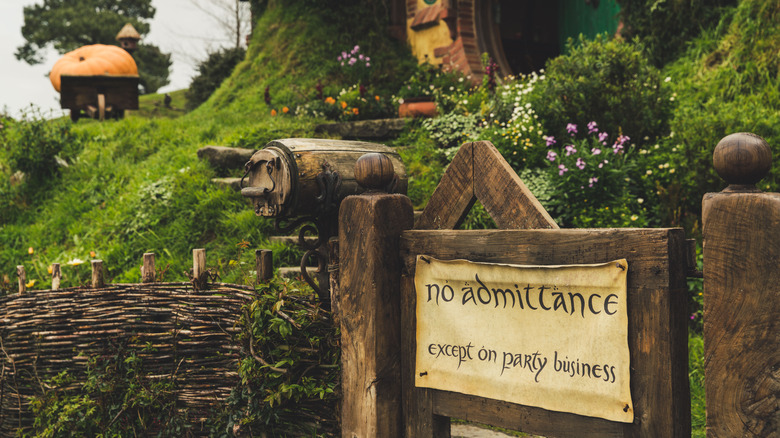 sign on gate to bag end