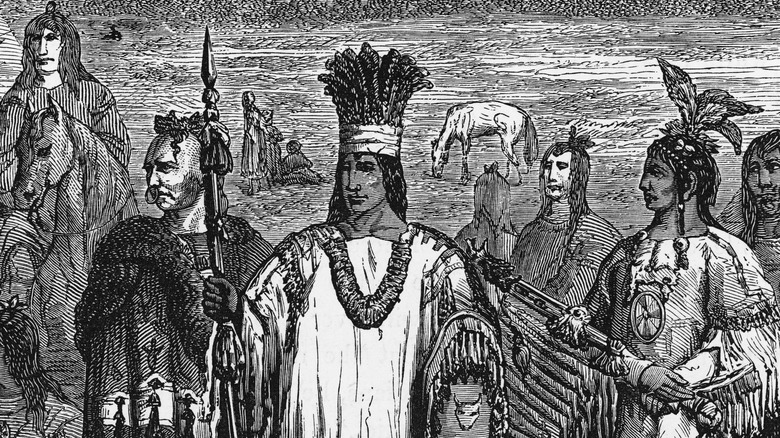 Illustration of Muscogee people