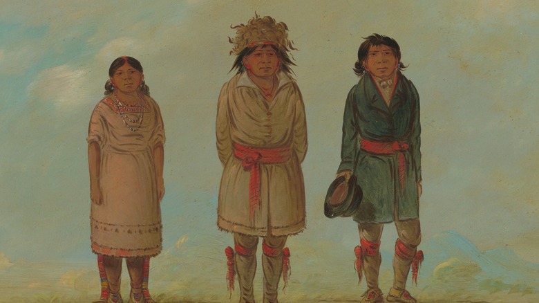 Illustration of Muscogee people