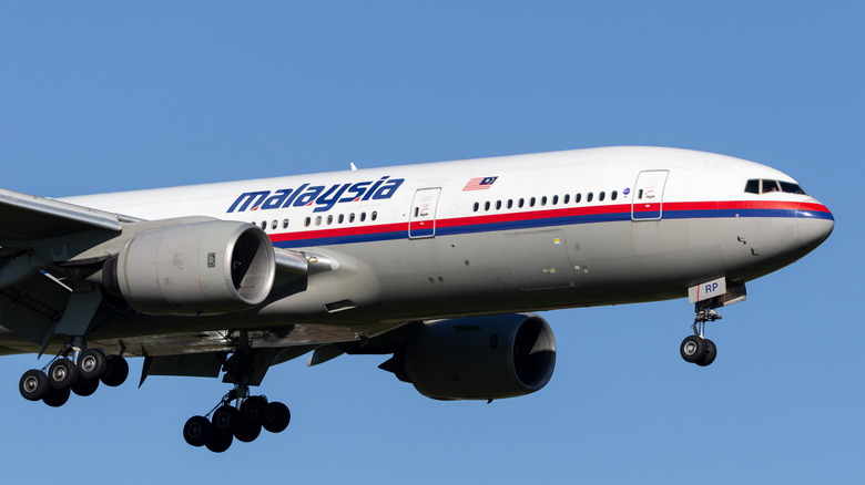 A Malaysia Airlines plane flying