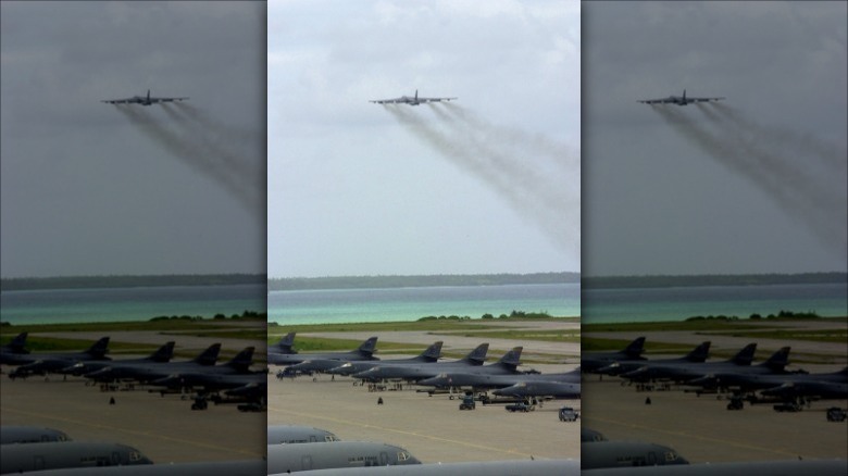 Plane taking off from Diego Garcia