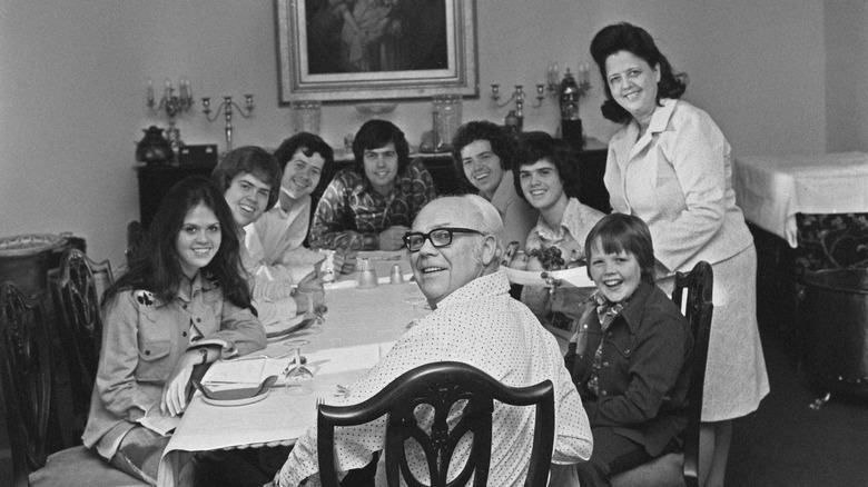 Osmond family at dinner table