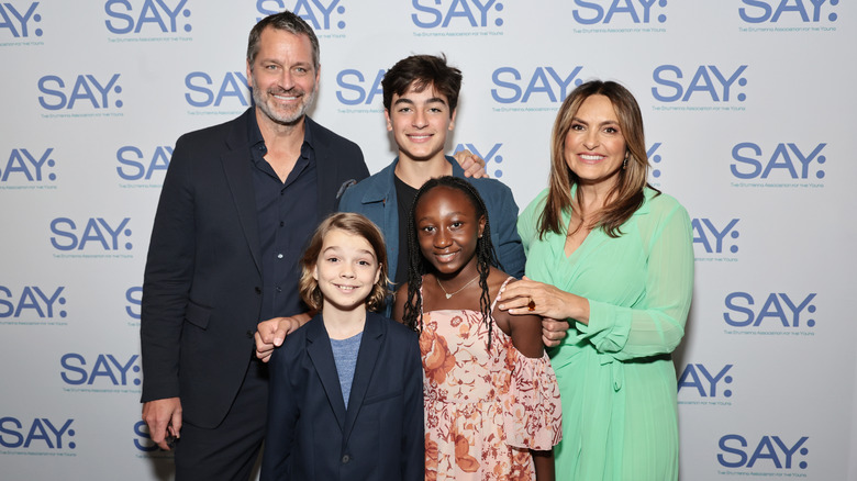 Mariska Hargitay with her husband and children