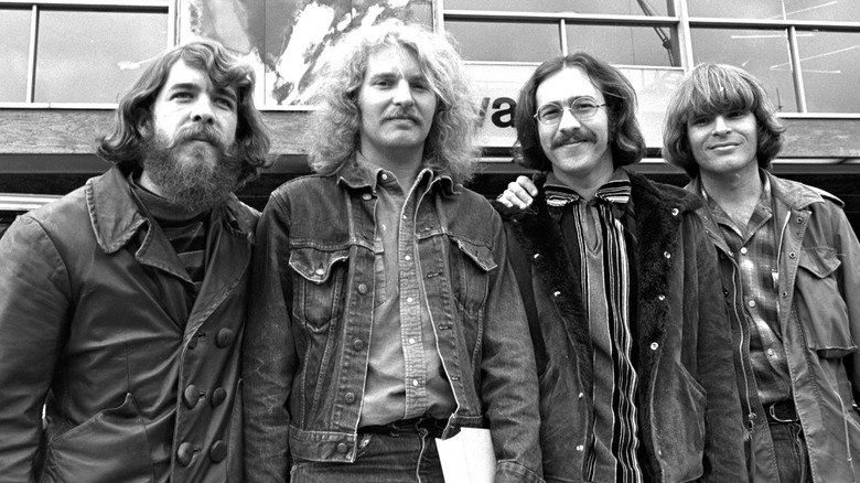 Creedence Clearwater Revival posing on the street