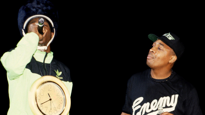 Flavor Flav and Chuck D of Public Enemy performing