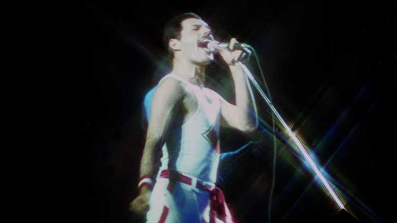 Freddie Mercury of Queen performing