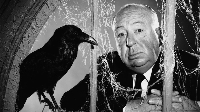 Alfred Hitchcock and a crow