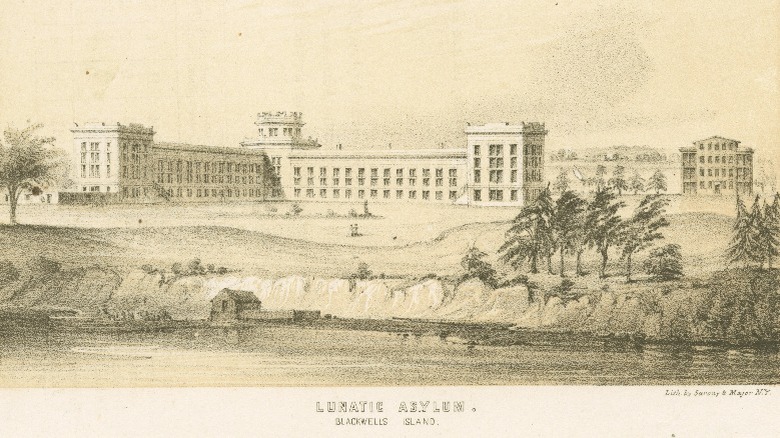 Etching of the Lunatic Asylum, Blackwell's Island