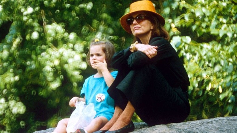 Rose Schlossberg and Jacqueline Kennedy sitting