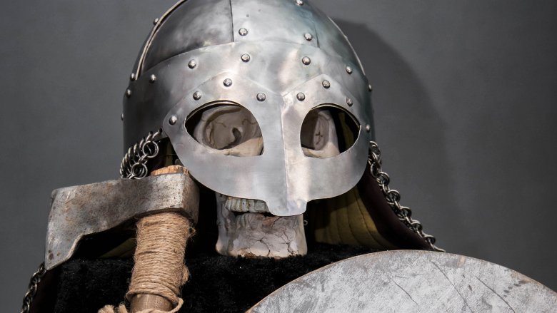 Viking skull and helmet