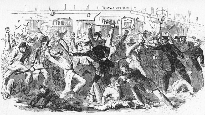 Illustration of the draft riots, 1863