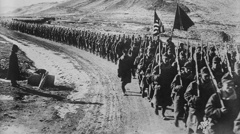 american troops marching in siberia