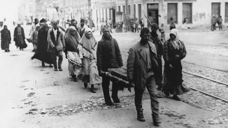 funeral procession during famine