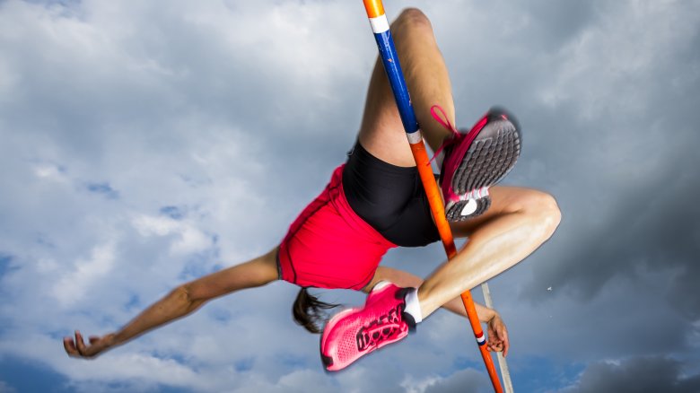 female pole vaulter