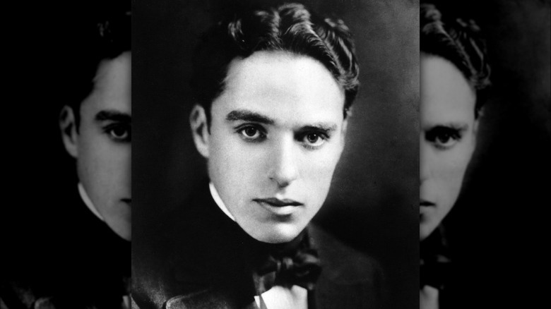 Charlie Chaplin staring