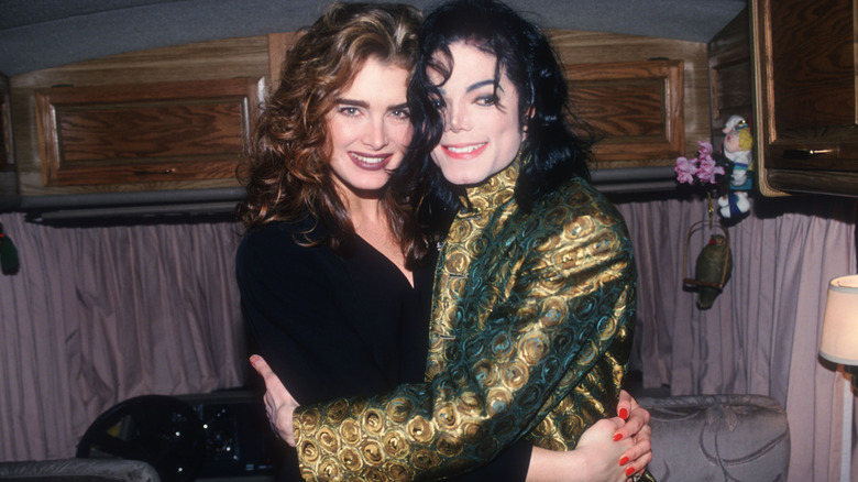 Brooke Shields and Michael Jackson hugging