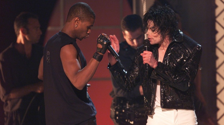 Usher performing with Michael Jackson