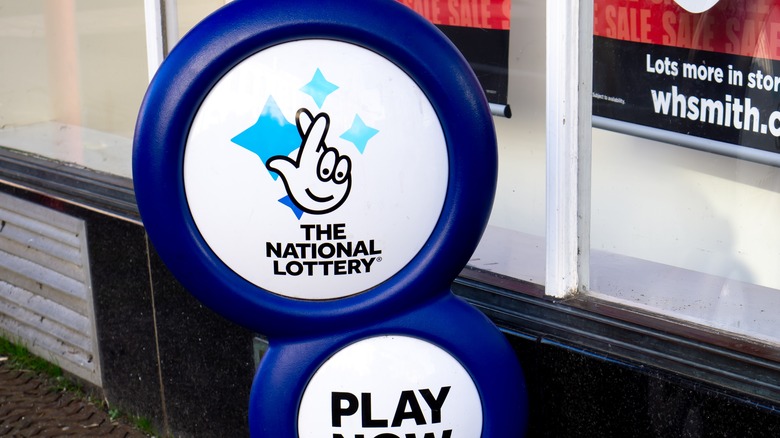 National Lottery sign in UK