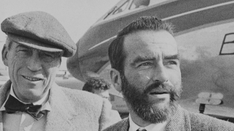 Director John Huston and Montgomery Clift