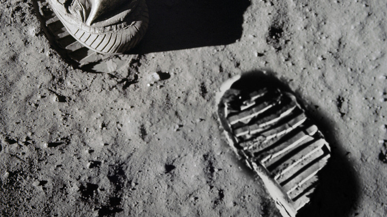 Astronaut's footprint on moon 