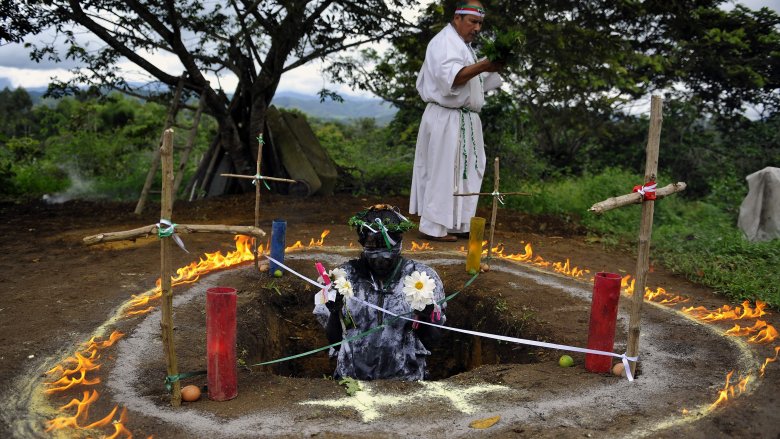 Brother Hermes performing exorcism